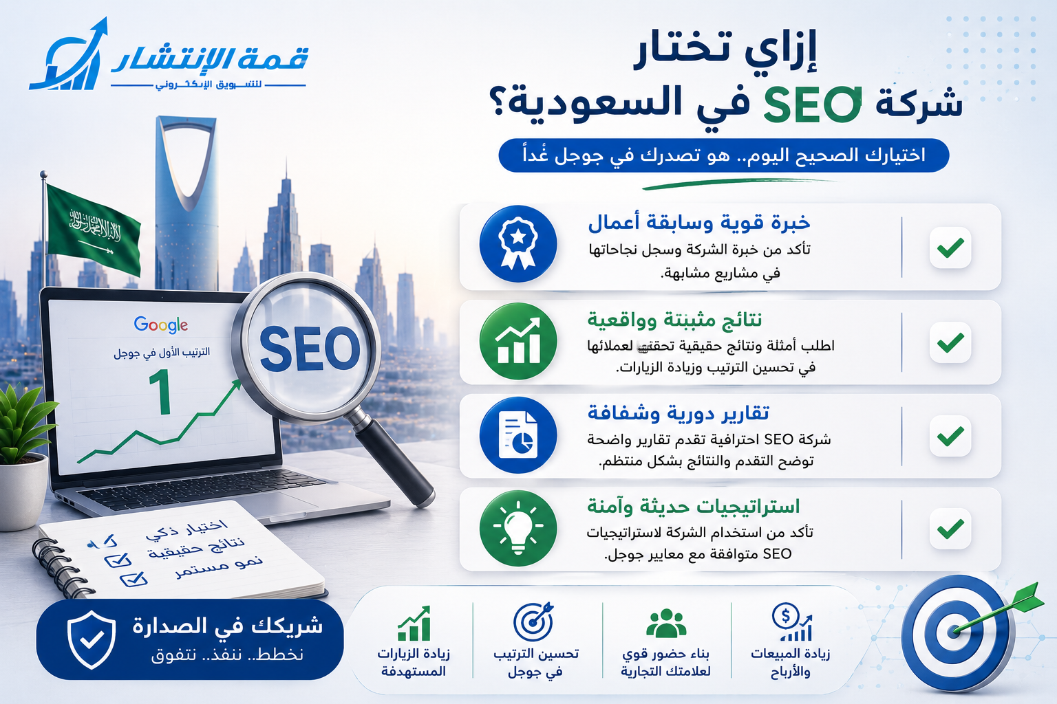 أفضل شركة سيو في السعودية: كيف تختار الأفضل لتصدر نتائج جوجل 2026
