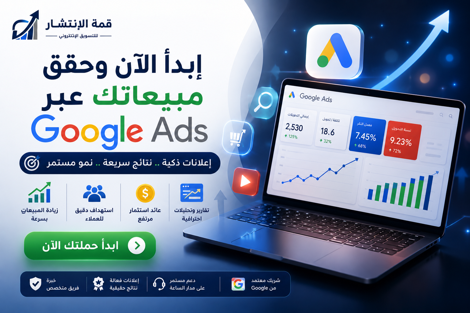 اعلانات جوجل في السعودية: دليلك الشامل لاختيار أفضل شركة وتحقيق مبيعات سريعة